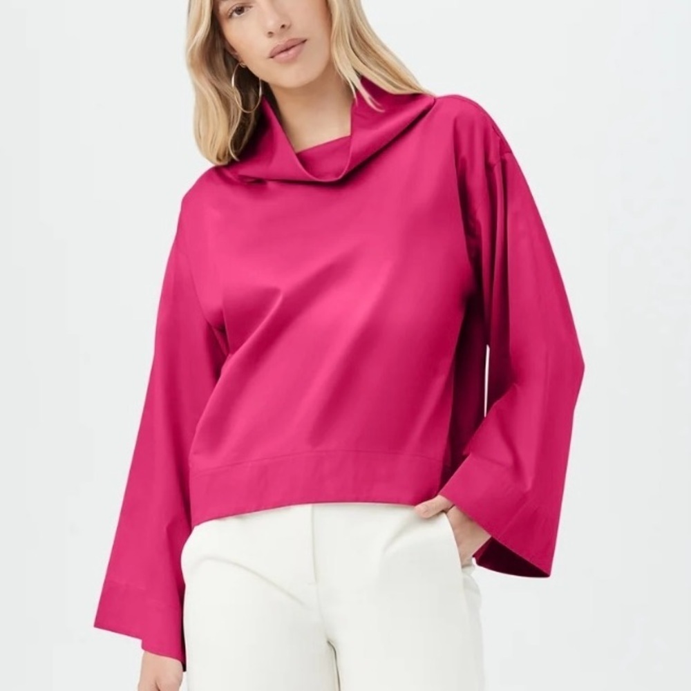 Trina Turk Fuchsia Cowl Neck Turtleneck Sweater
